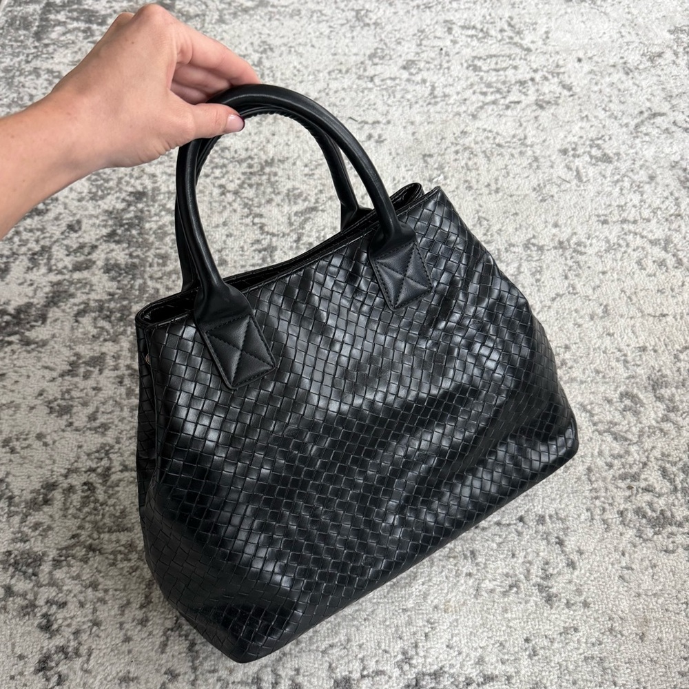 Black Woven Handbag